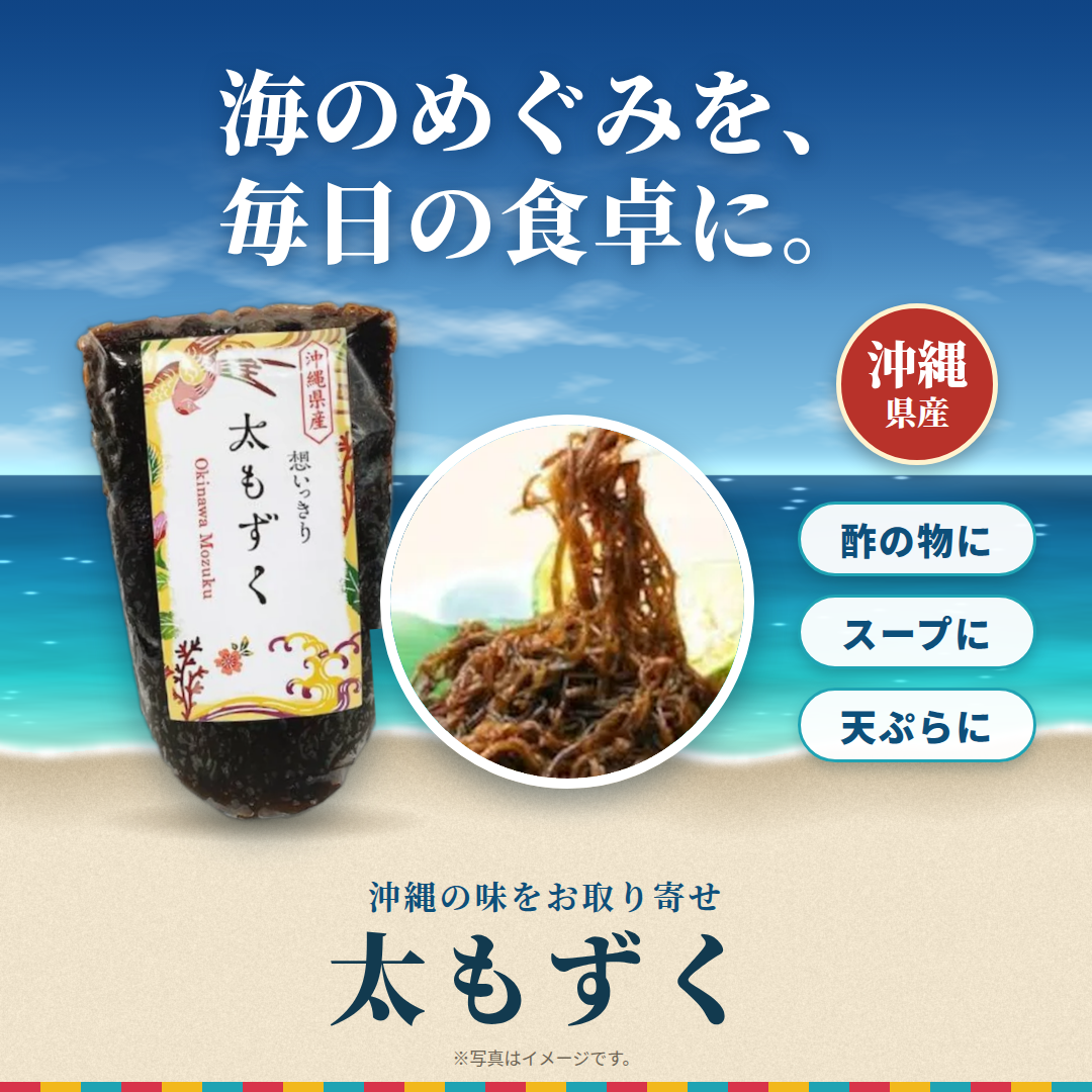 沖縄県産太もずく 塩タイプ 500g